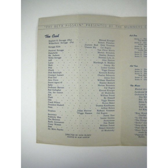 Oberlin College Souvenir Program Phi Beta Pigskin Mummers Club 1941 - Picture 3 of 4